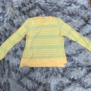 Lulu lemon warm up crew striped mellow yellow